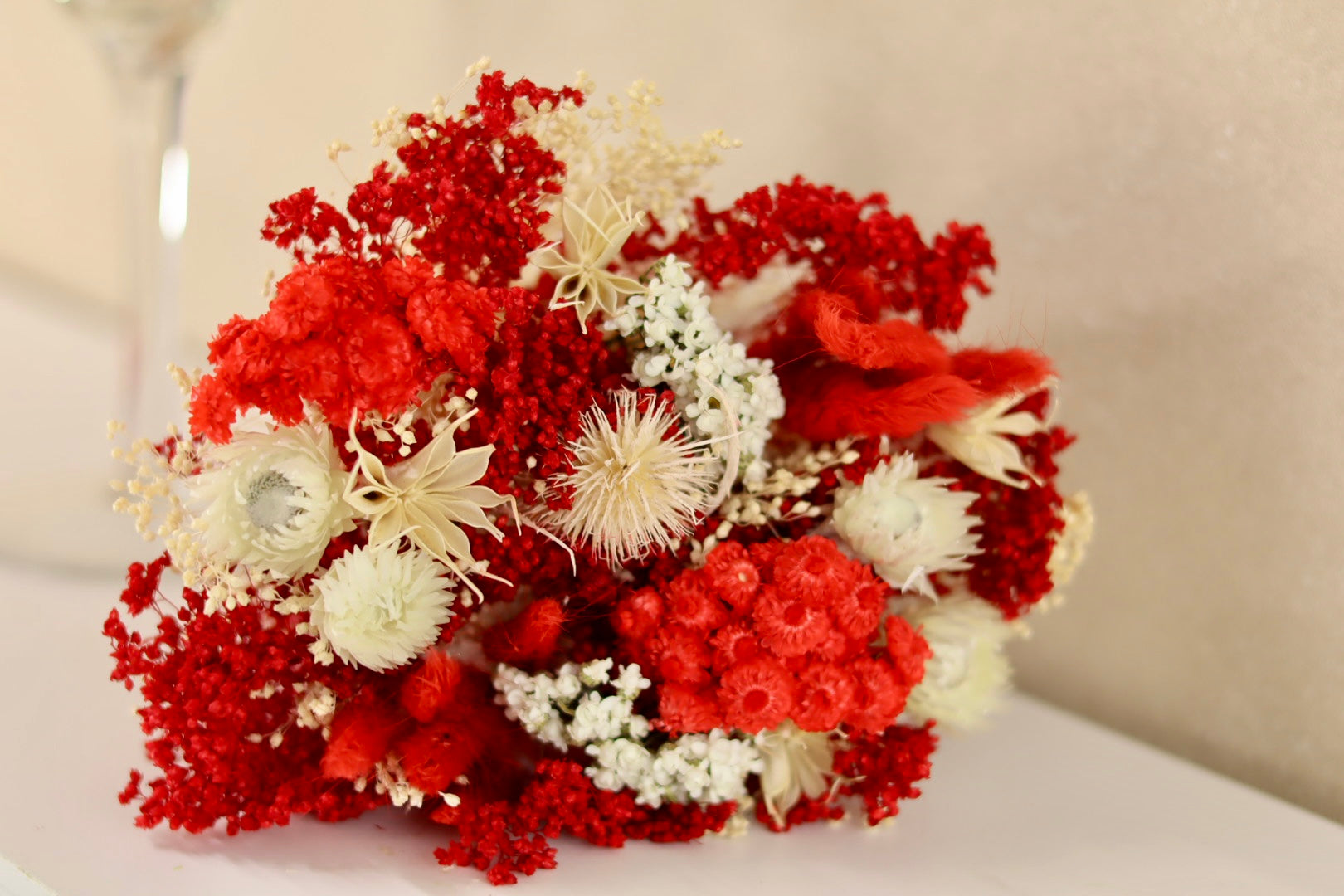 Bleached Red n16 Dried Bouquet