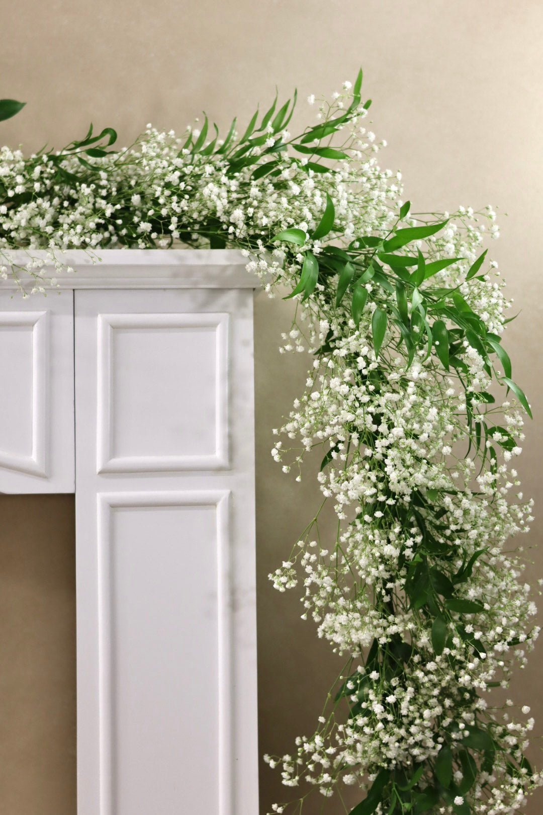 Italian Ruscus and Babies Breath Garland
