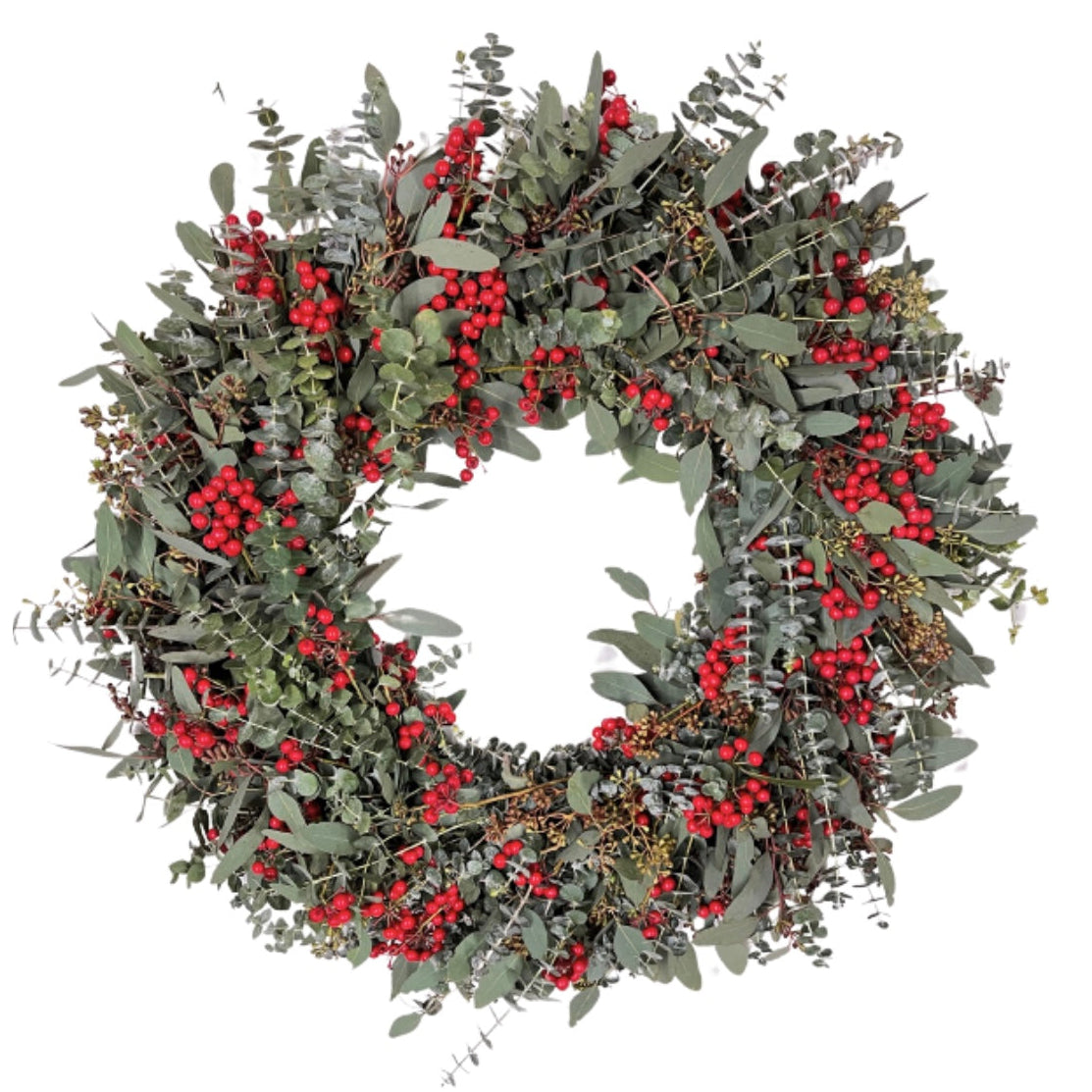 Mixed Eucalyptus with Berries Christmas Wreath