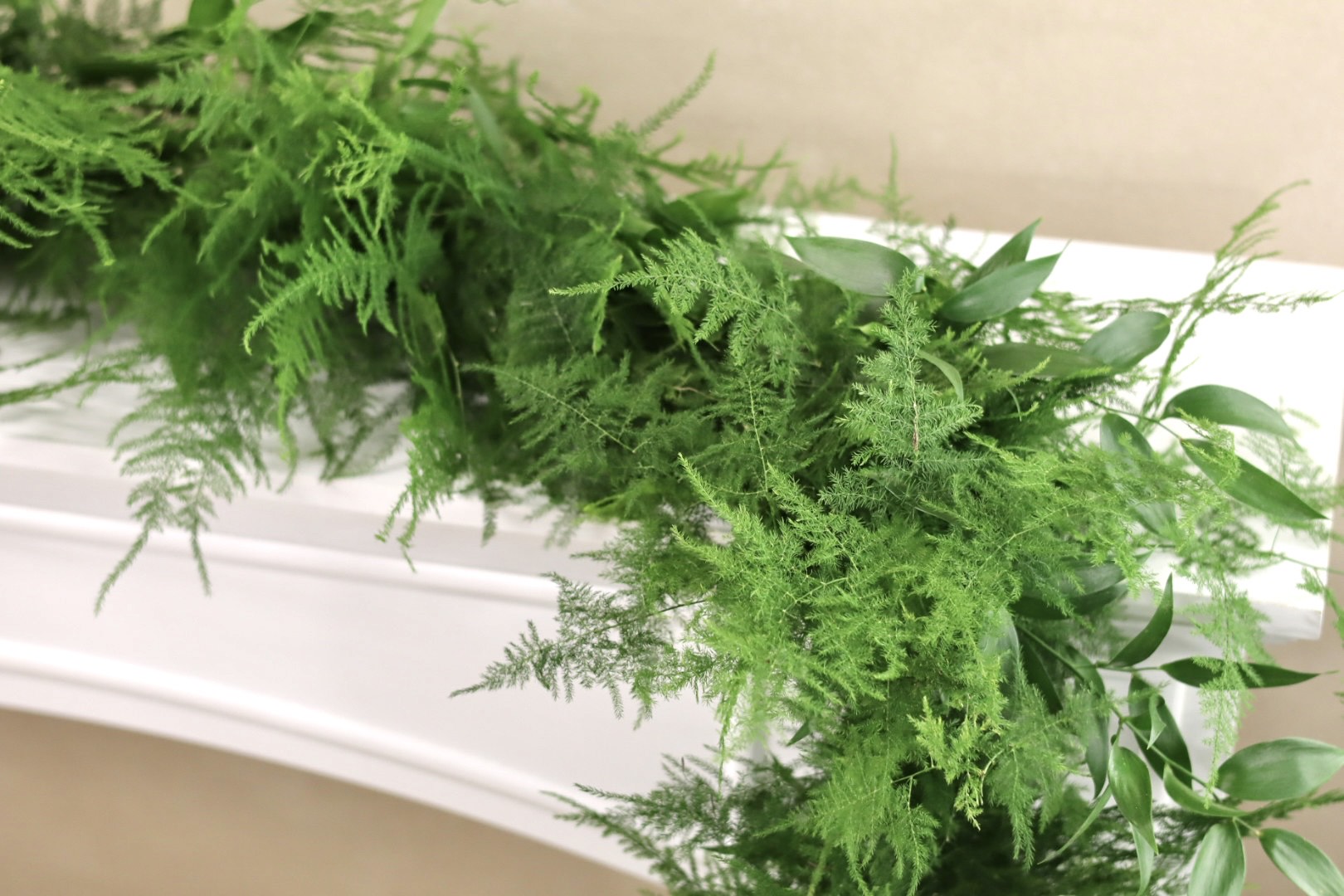 Plumosa and Italian Ruscus Garland