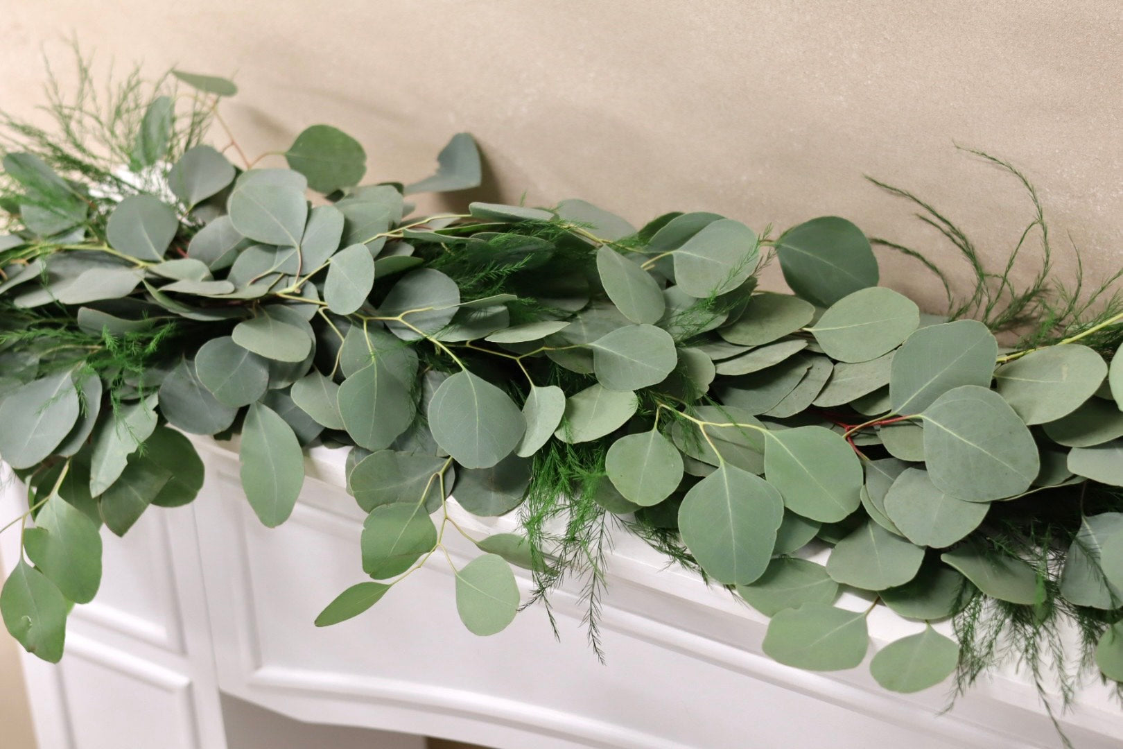 Silver Dollar Eucalyptus and Tree Fern Garland