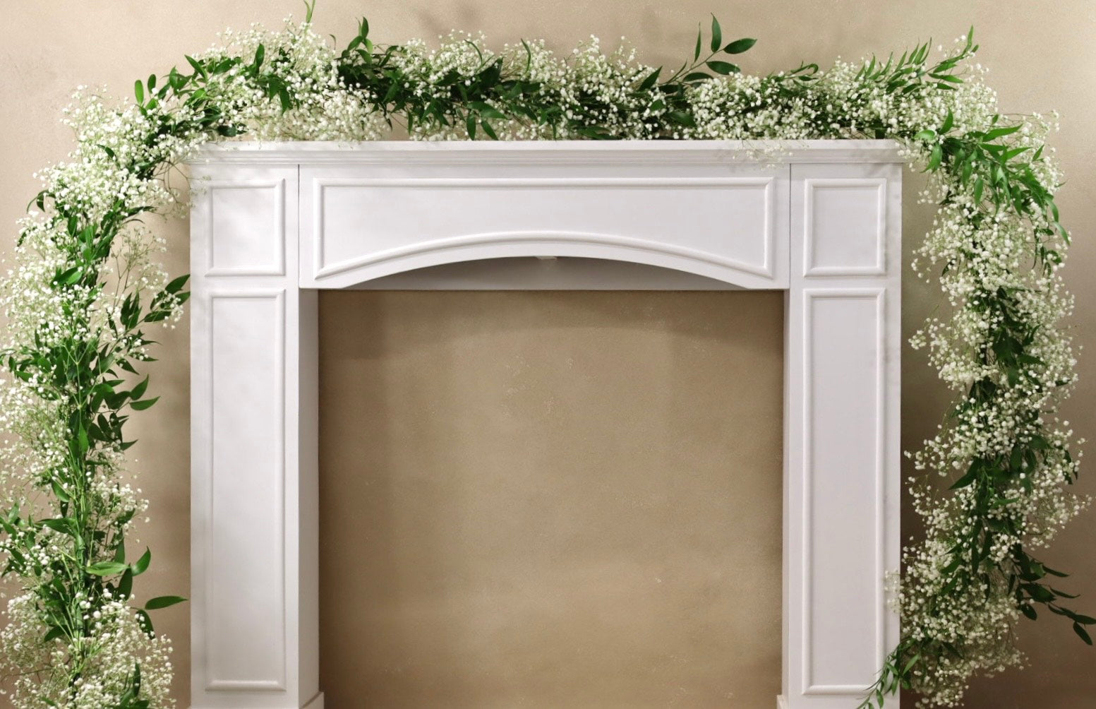 Italian Ruscus and Babies Breath Garland