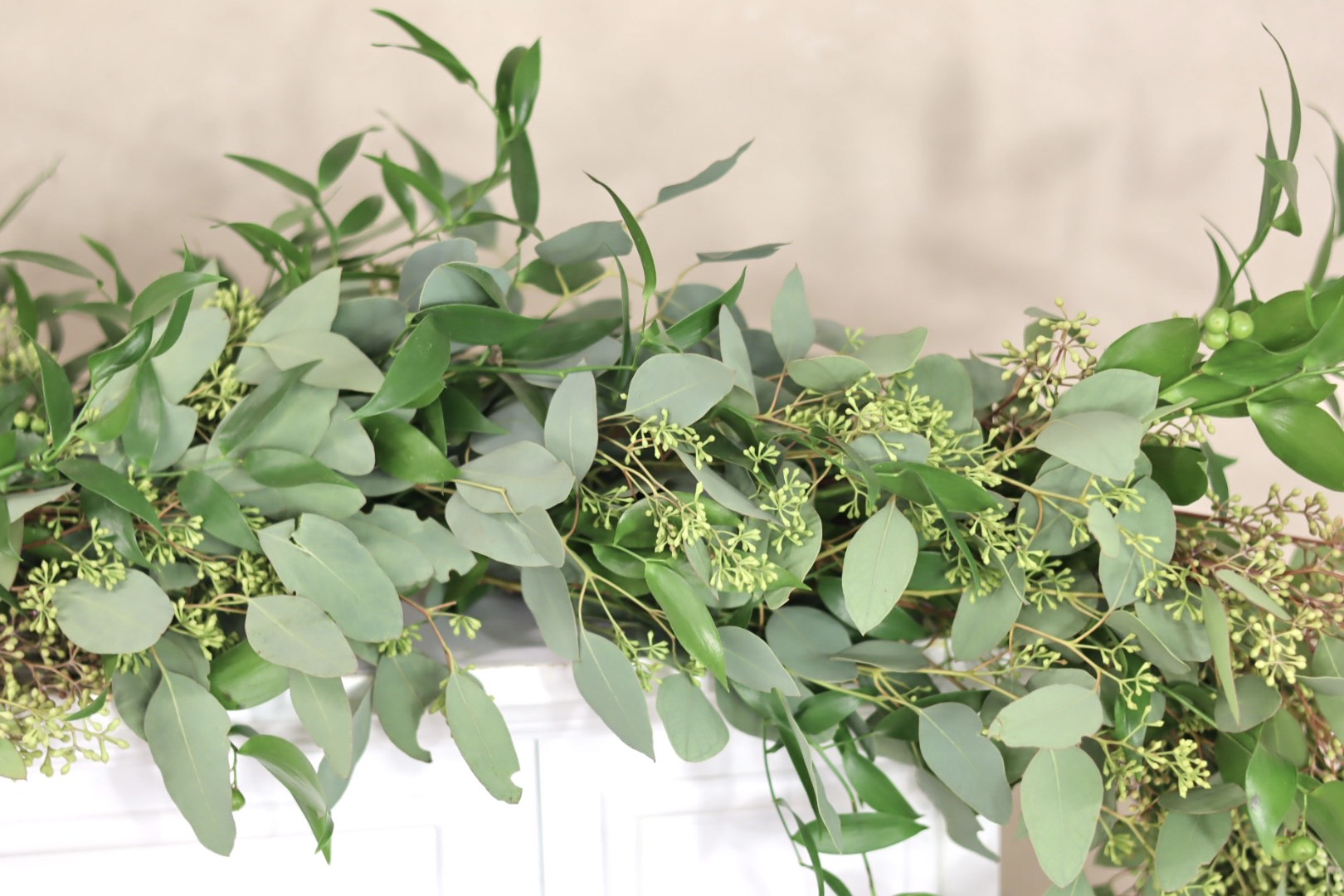 Italian Ruscus Seeded Eucalyptus Garland