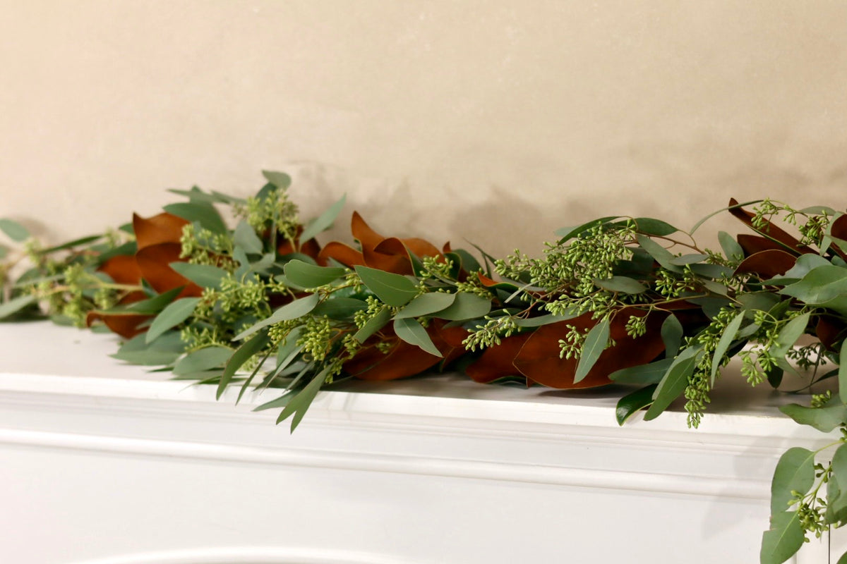 Magnolia and Seeded Eucalyptus Garland
