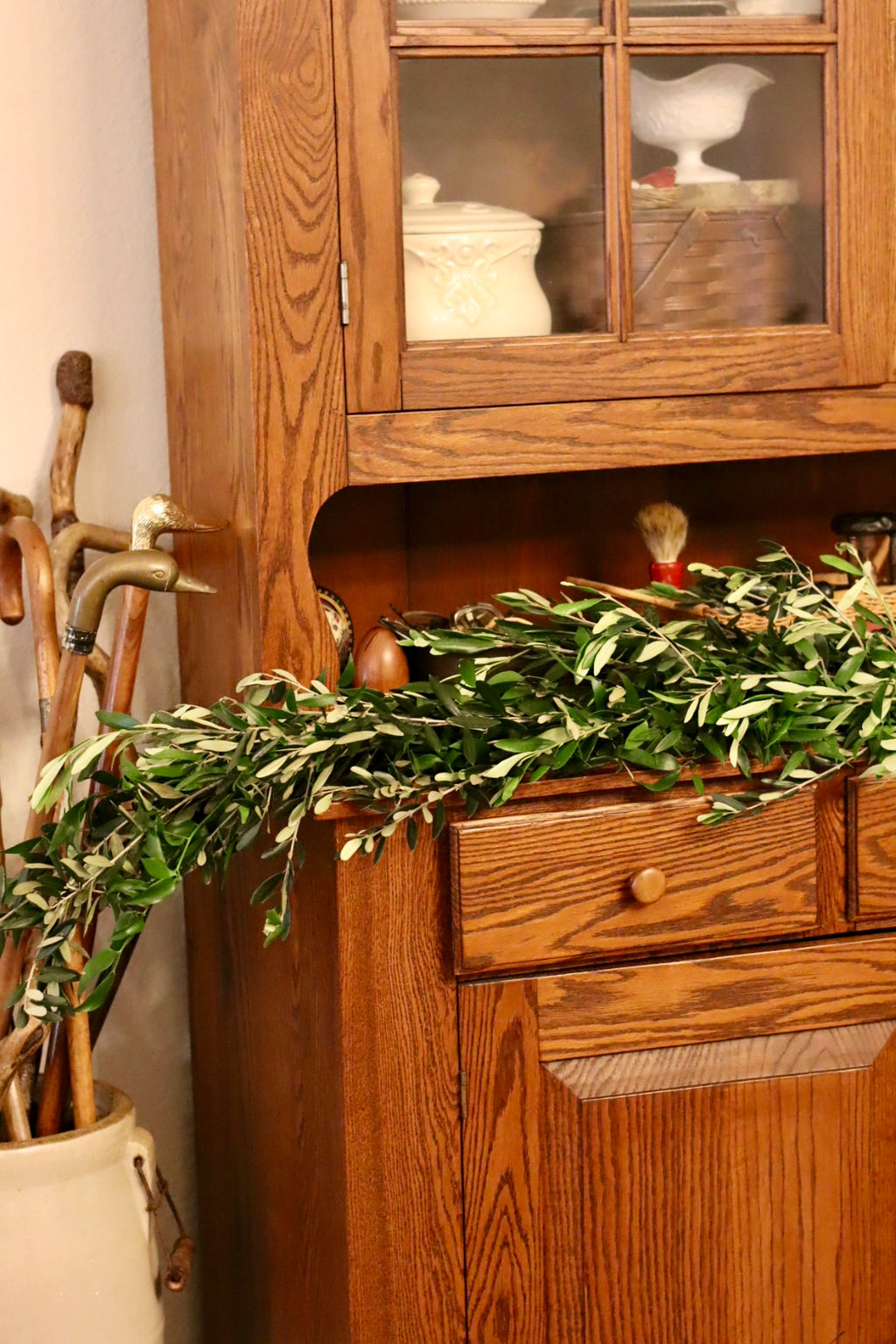 Olive and Italian Ruscus Garland